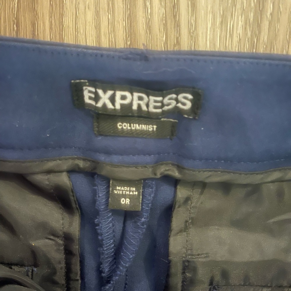 Express, navy blue, ankle slacks, size 0 regular